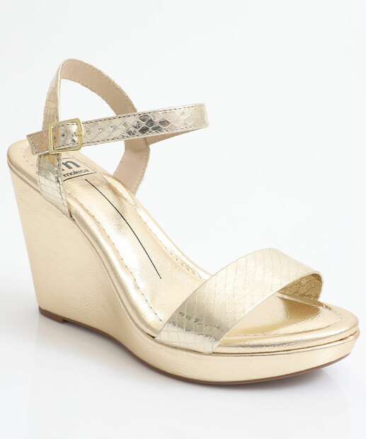 Image_Sandália Feminino Plataforma Tiras Moleca Dourado