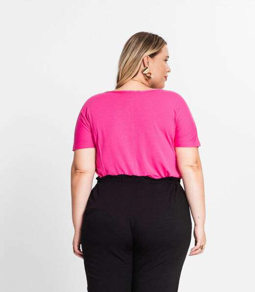 Blusa Feminina Plus Size Ribana Secret Glam Rosa