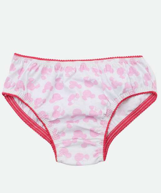 Kit 3 Calcinhas Infantil Minnie Disney Tam 2 a 12 Rosa