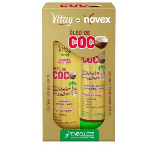 Kit Vitay Novex Shampoo 300ml e Condicionador 300ml Óleo Coco