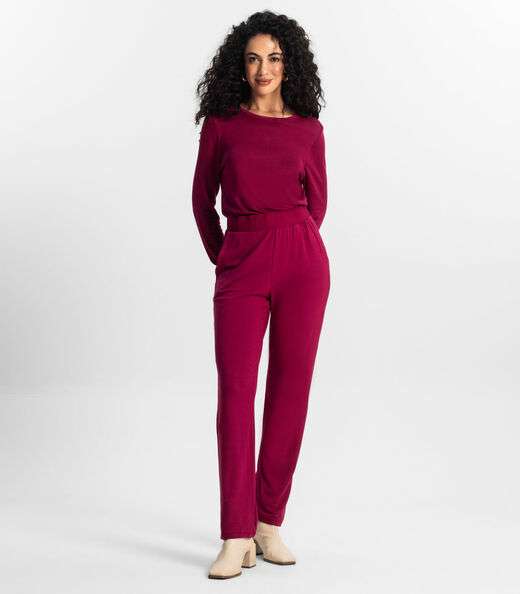 Calça Feminina Em Molecotton Rovitex Vermelho
