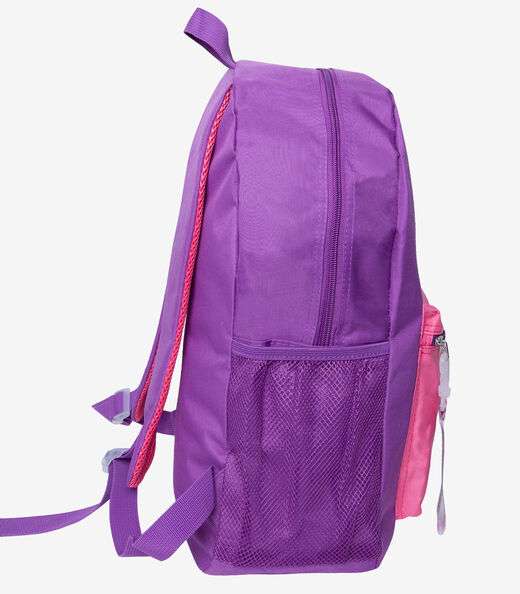 Mochila Escolar Feminina Com Chaveiro De Pvc Clio Roxo