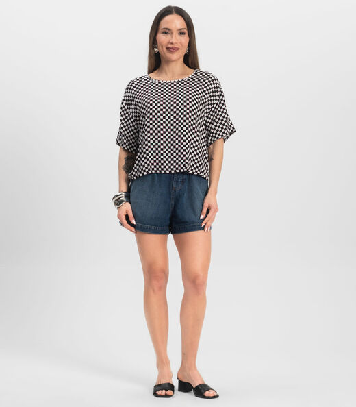 Blusa Feminina Estampada Infinita Cor Preto