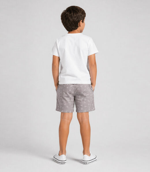 Conjunto Infantil Menino Curto Meia Malha Select Branco