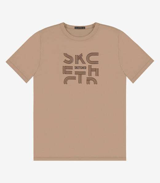 Image_Camiseta Masculina em Meia Malha Diametro Marrom