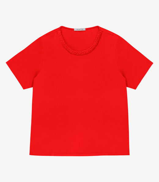 Image_Blusa Manga Curta Feminina Plus Size Secret Glam Laranja