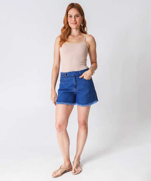 Image_Short Jeans Feminino Barra Desfiada Marisa Azul