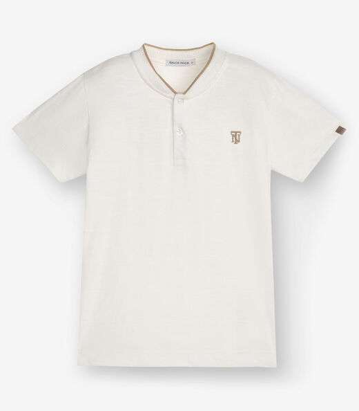 Camiseta Menino em Meia Malha Trick Nick Bege