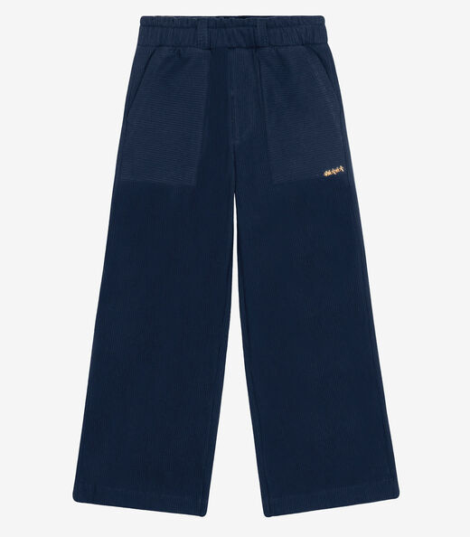 Calça Wide Leg Feminina Infantil Trick Nick Azul