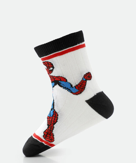Kit 2 Meias Infantil Estampa Homem Aranha Preto