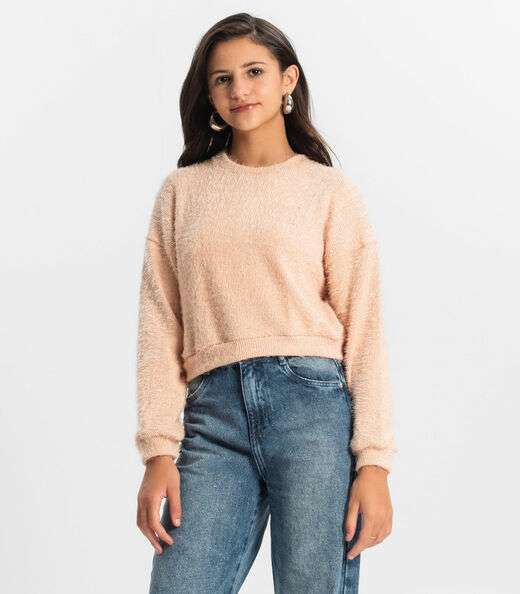 Image_Blusão Juvenil Feminino Em Tricot Minty Rosa