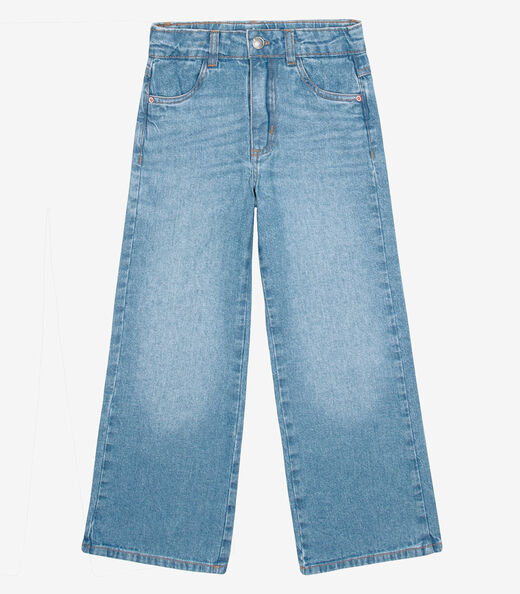 Image_Calça Infantil Feminina Wide Leg Jeans Trick Nick Azul