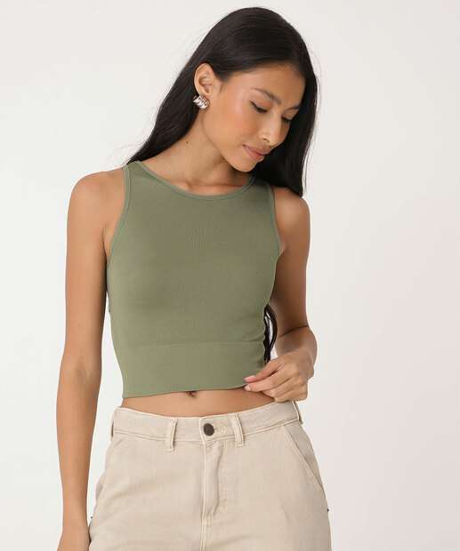 Blusa Cropped Feminina Canelada Marisa