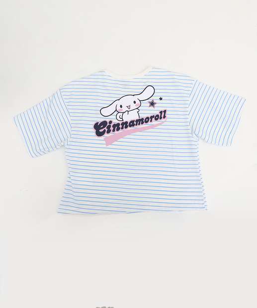 Blusa Juvenil Listrada Cinnamoroll Sanrio Tam 10 a 16 Azul