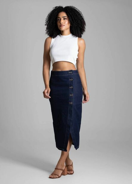 Saia Jeans Sawary Midi - 282009