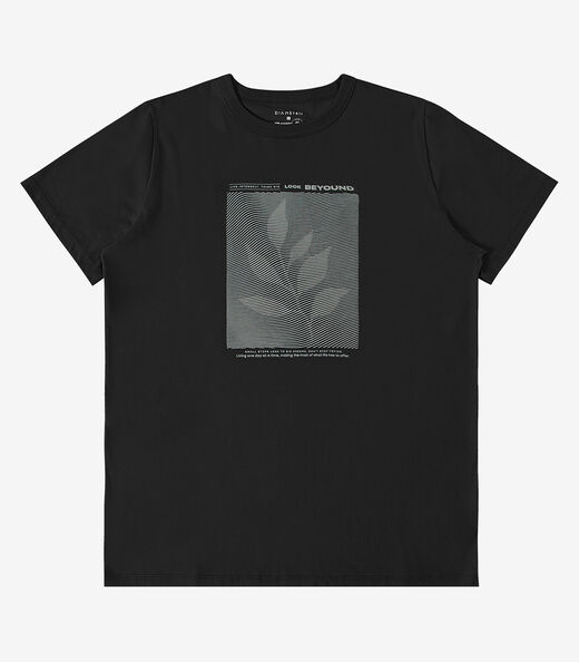 Camiseta Meia Malha Masculina Diametro Preto