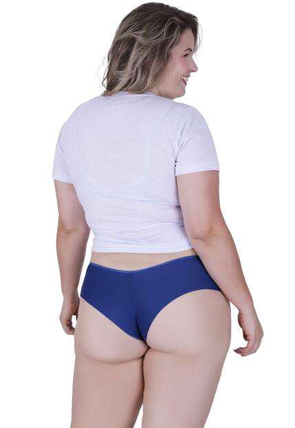 Calcinha Carícia Plus Size Microfibra Concept Lingerie Azul