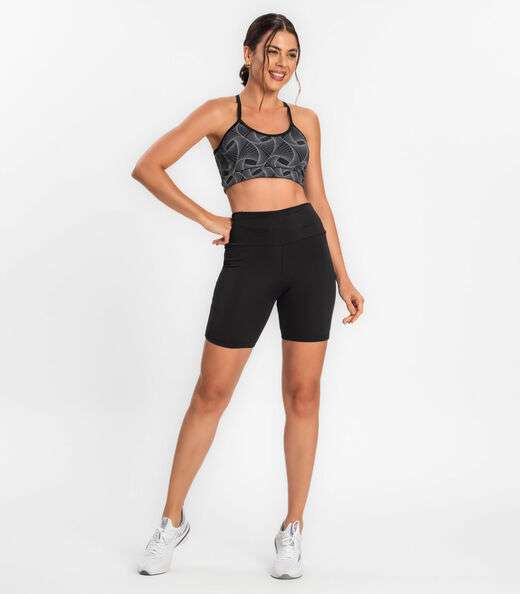 Bermuda Ciclista Feminina Básica Academia FTK Preto