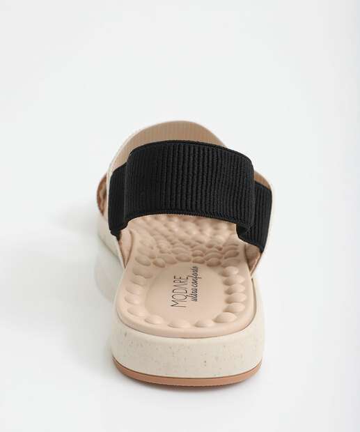 Sandália Feminina Rasteira Tiras Modare Bege