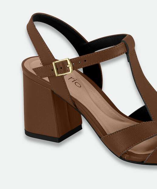 Sandália Salto Grosso Feminina Beira Rio Marrom