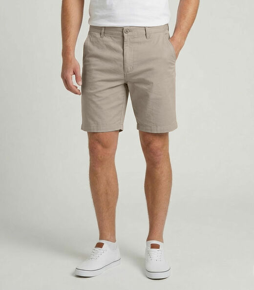 Bermuda Masculina Em Sarja Com Bolsos Sea Surf Bege