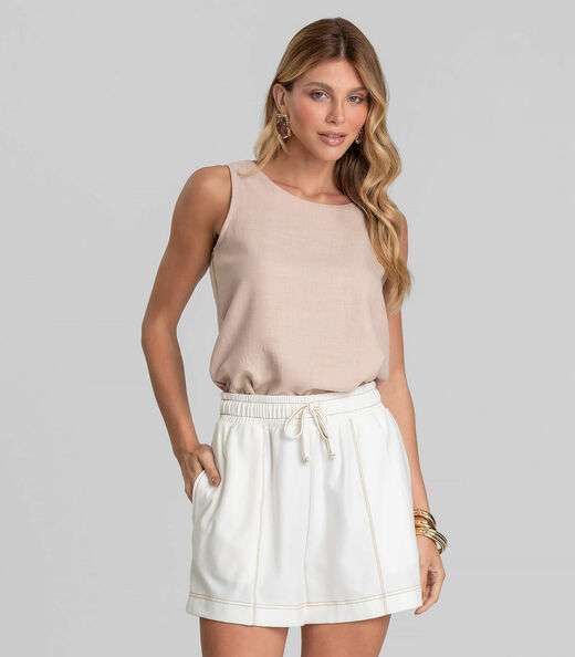 Image_Shorts Saia Feminino em Molecotton Denim Dianna Bege