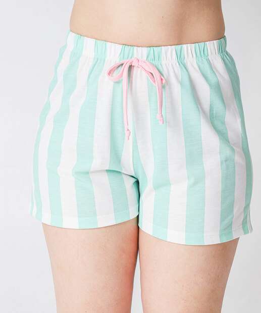 Pijama Feminino Listrado Alças Finas Snoopy Rosa