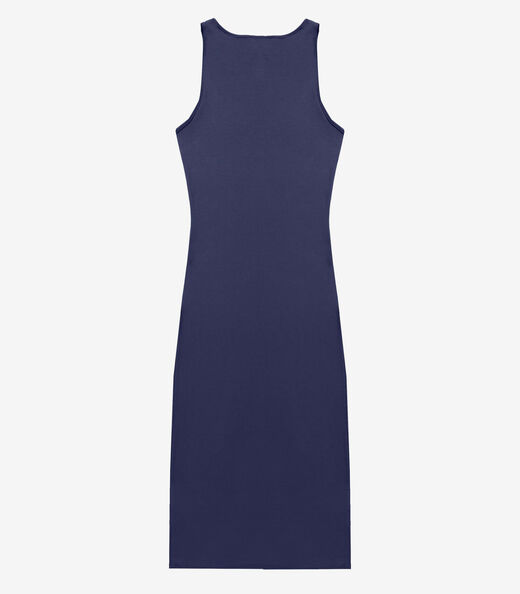 Vestido Midi Feminino Em Ribana Infinita Cor Azul