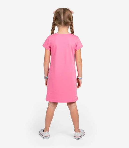 Vestido Feminino Infantil em Molecotton Select Rosa