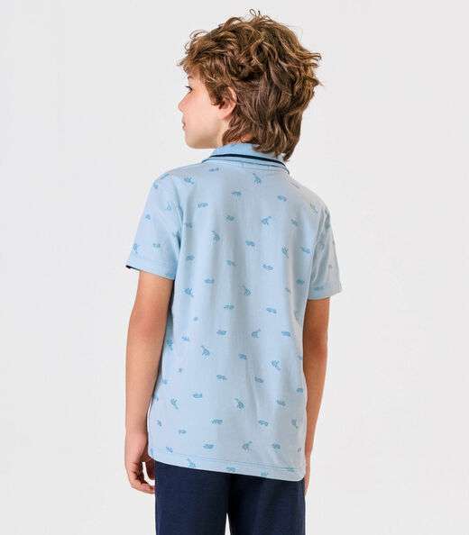 Polo Menino Cotton Trick Nick Azul