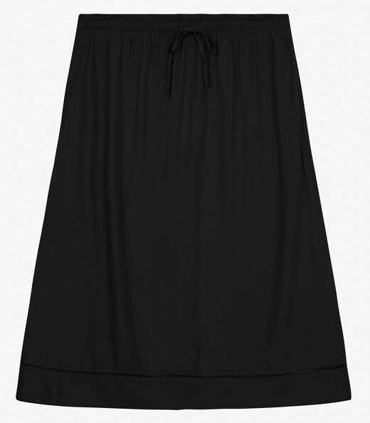 Saia Midi Plus Size em Viscose Secret Glam Preto
