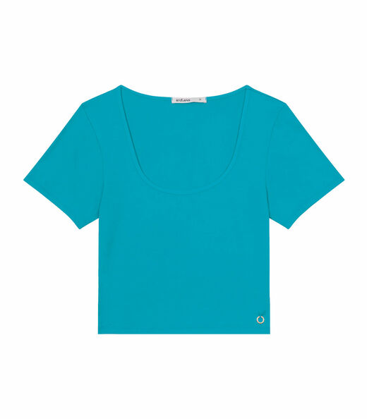 Blusa De Viscotorcion Decote Feminino Endless Azul