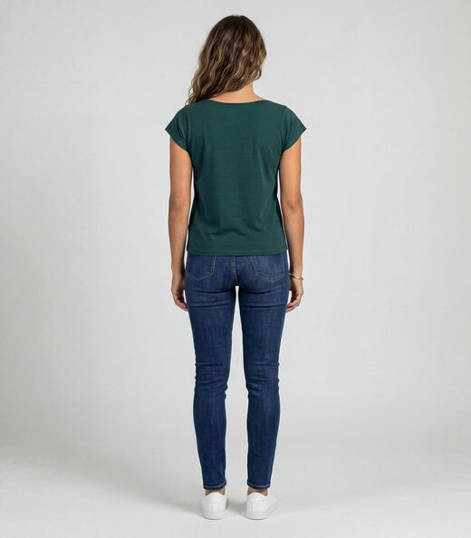 Blusa Feminina Meia Malha Com Estampa Infinita Cor Verde