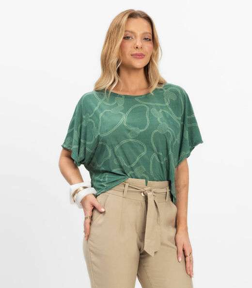 Blusa Feminina em Liganete Infinita Cor Verde