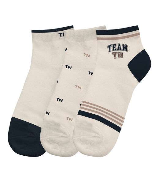 Image_Kit 3 Pares De Meia Cano Curto Infantil Trick Nick Bege