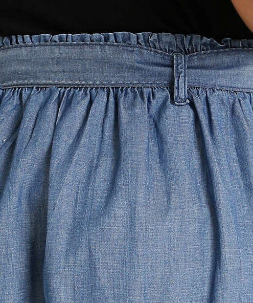 Saia Midi Feminina Jeans Botões Amarração Marisa