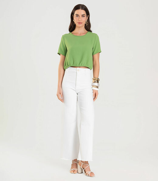 Image_Blusa Feminina Manga Curta Infinita Cor Verde