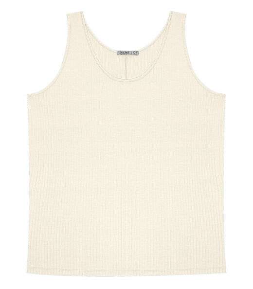 Regata Plus Size Em Ribana Canelada Secret Glam Bege