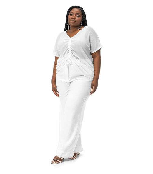 Blusa Plus Size Malha Screen Shiny Secret Glam Branco