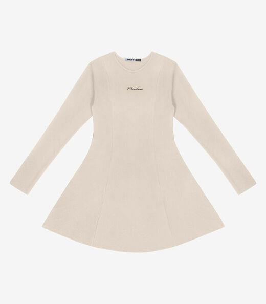 Image_Vestido Juvenil Molecotton Curto Manga Longa Minty Bege