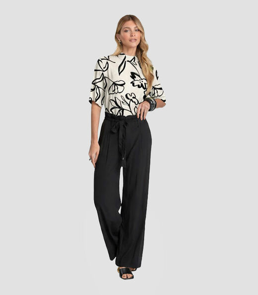 Blusa Feminina em Tecido Estampado Dianna Bege