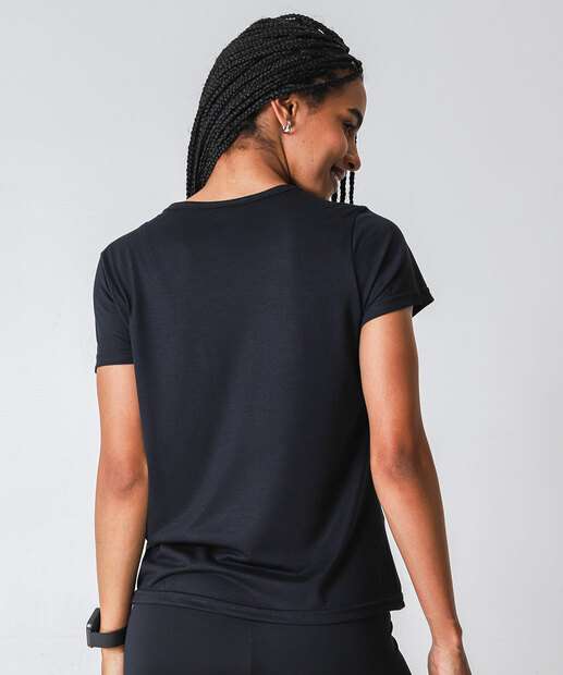 Blusa Feminina Fitness Estampada Marisa Preto