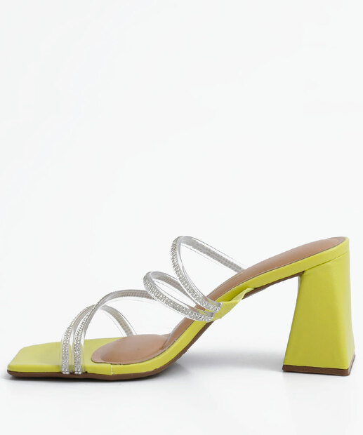 Tamanco Feminino Salto Grosso Strass Vizzano 