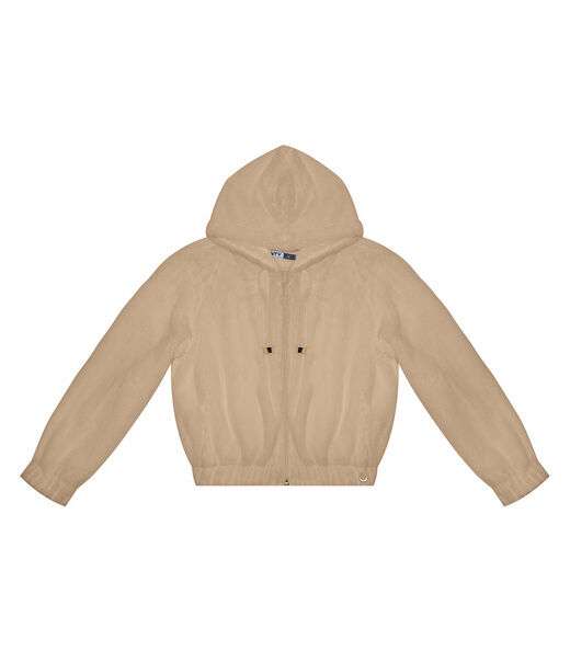 Image_Jaqueta Juvenil Em Pelo Safira Com Capuz Minty Marrom