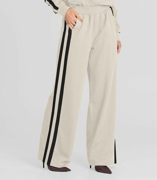 Calça Feminina Pantalona em Molecotton Dianna Bege