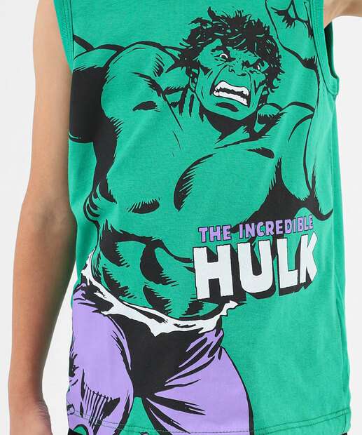 Regata Infantil Estampa Hulk Marvel Tam 4 a 10