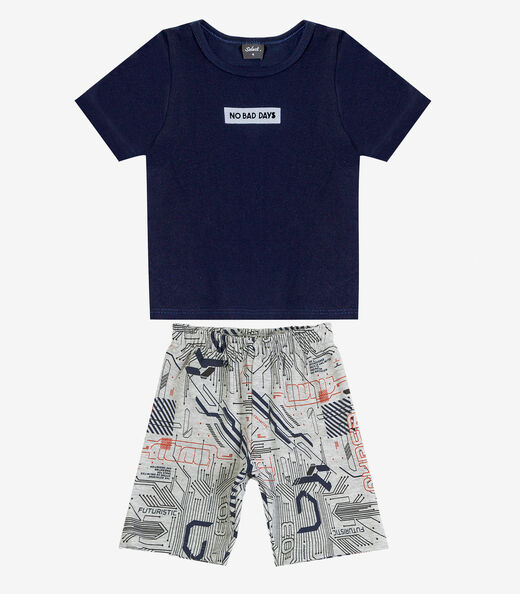 Conjunto Infantil Camiseta e Bermuda Select Cinza