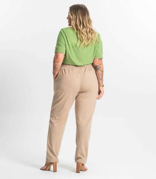 Calça Plus Size Secret Glam Marrom