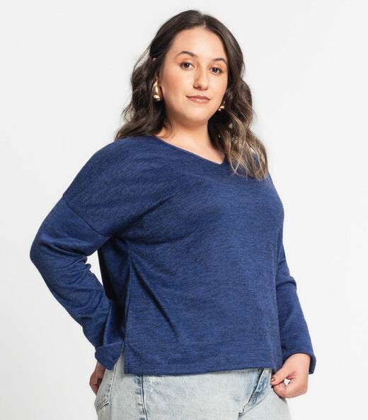 Blusa Feminina Plus Infinita Cor Azul