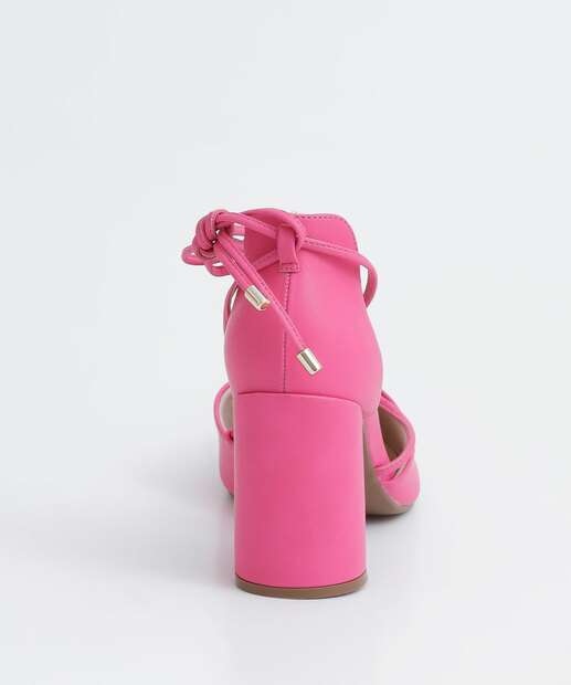 Scarpin Feminino Salto Grosso Amarração Bebecê